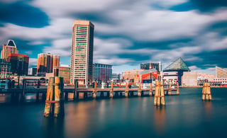 Mid-day long exposure of the Baltimore Inner Harbor Skyline.jpeg